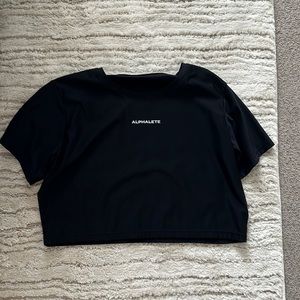 Alphalete cropped black mesh t-shirt size M
